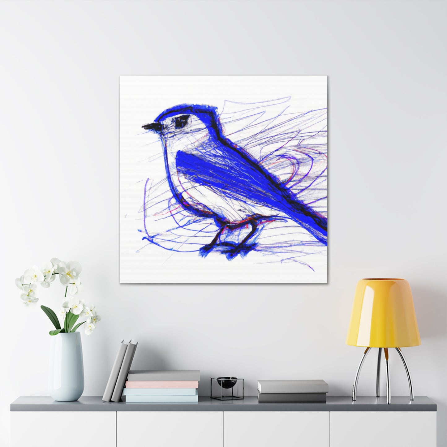 Bluebird's Regal Pose - Canvas