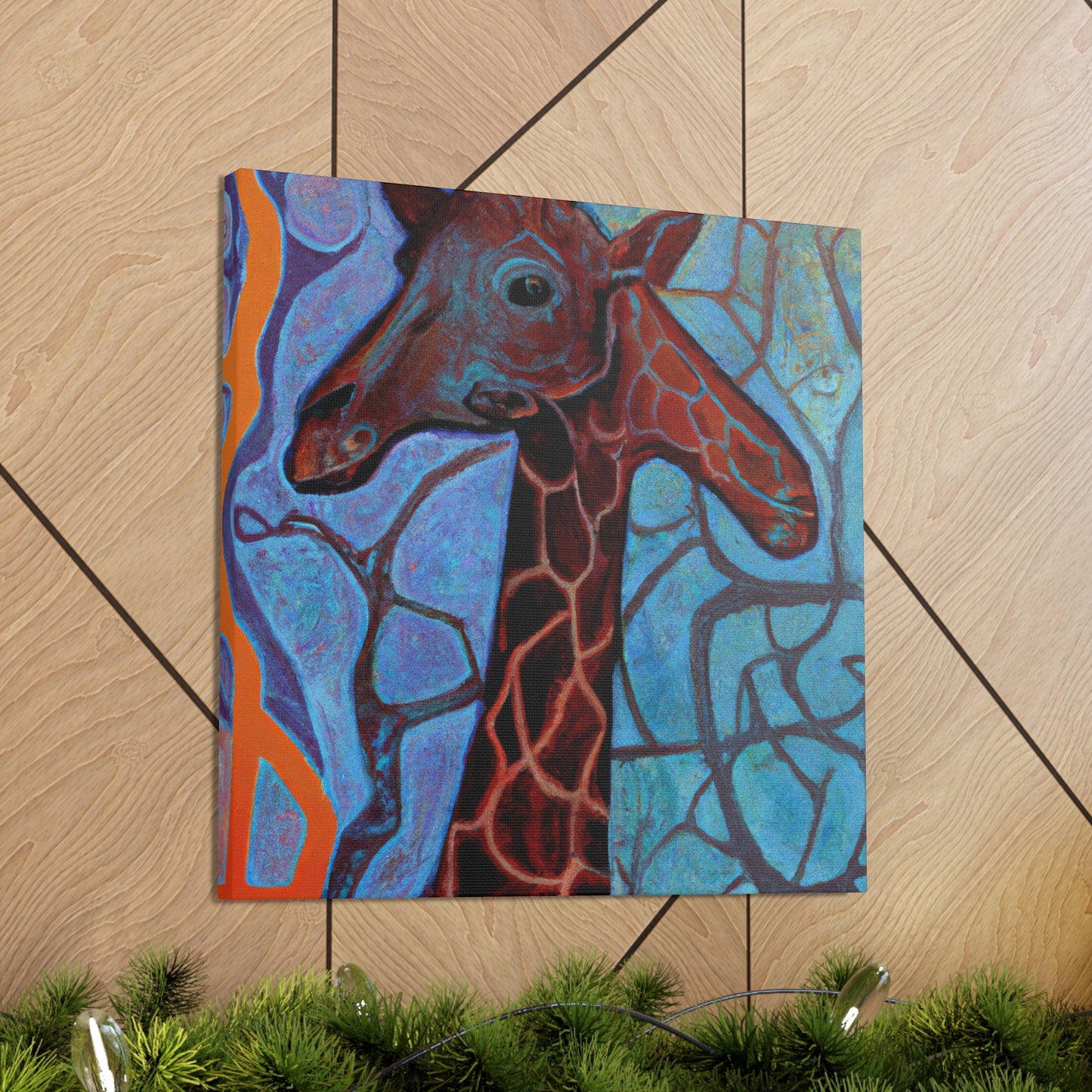 "Giraffes in Art Deco". - Canvas