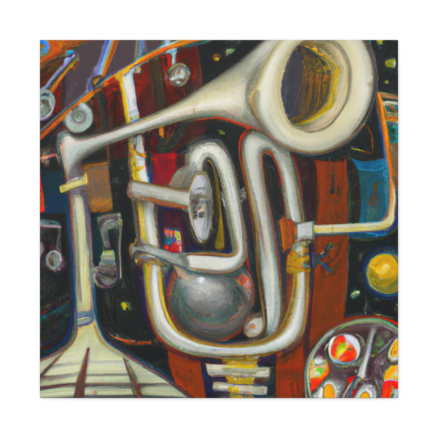 "Brassy Surreal Trumpet" - Canvas