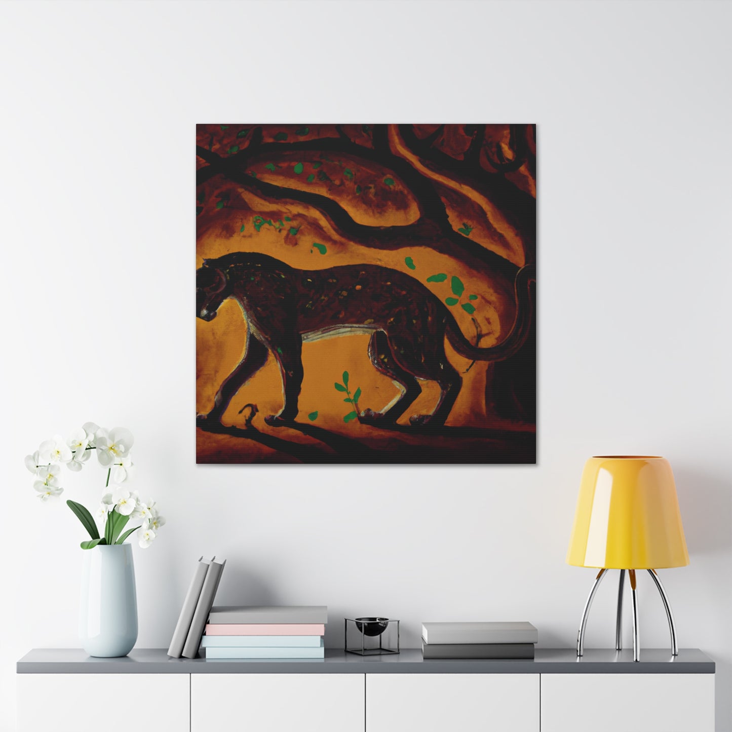 "Leopard in the Moonlight" - Canvas