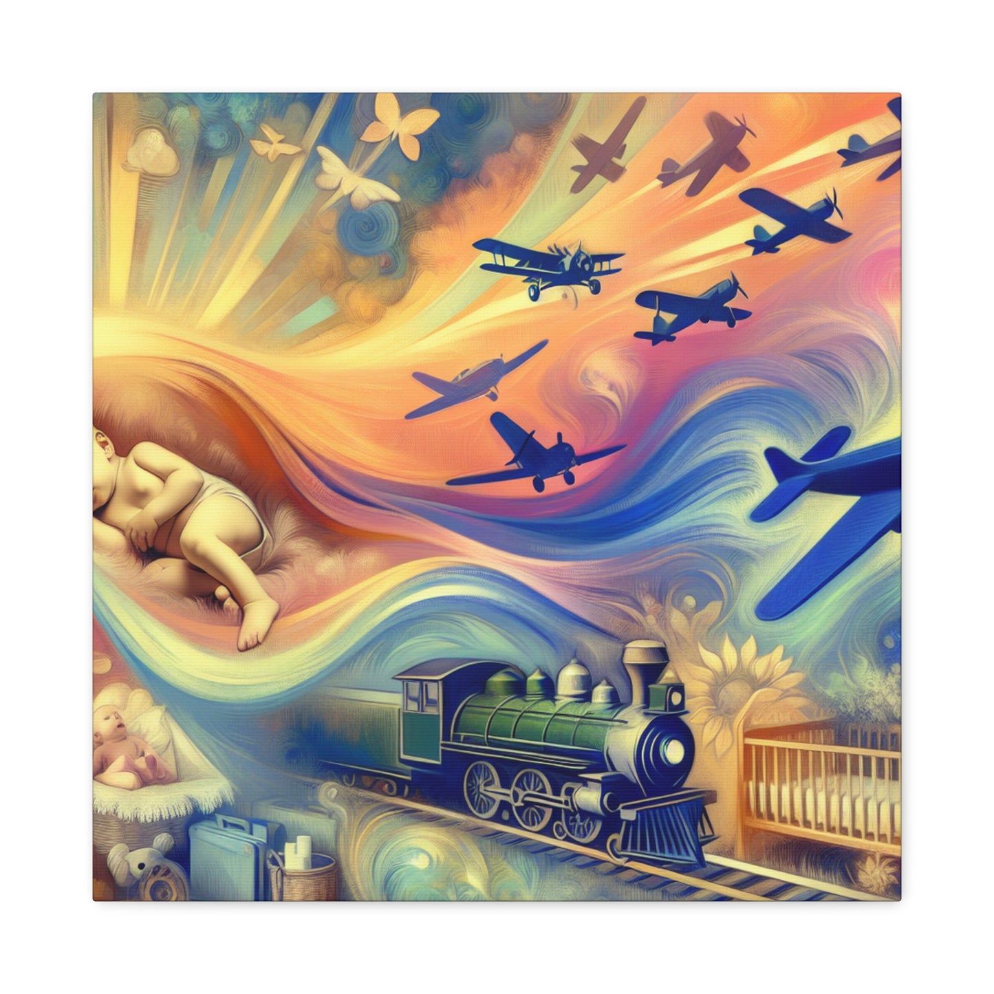 Whimsical Transportation Dreams - Canvas