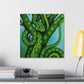 Green Python in Bloom - Canvas