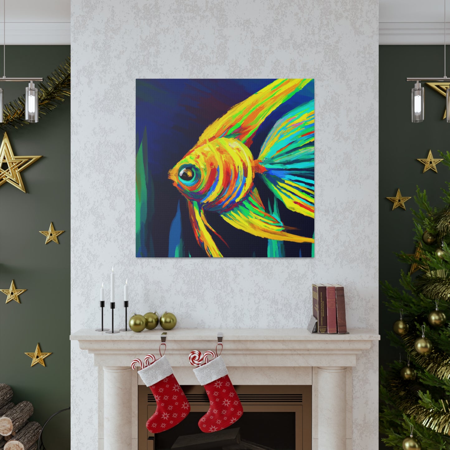 "Angelfish Dreaming Blue" - Canvas