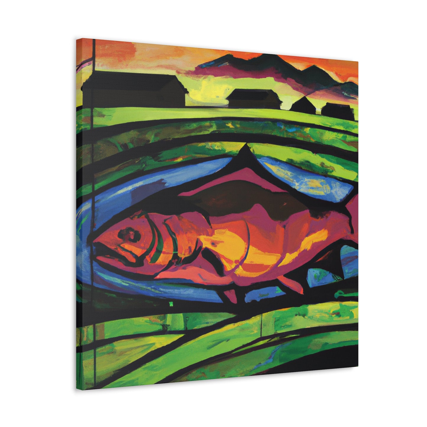 Salmon in the City - Canvas