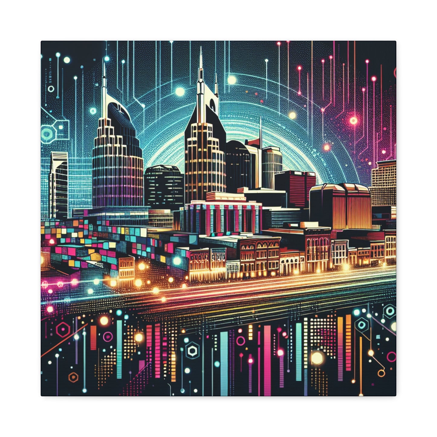 Musical Melodies Echoing Nashville - Canvas