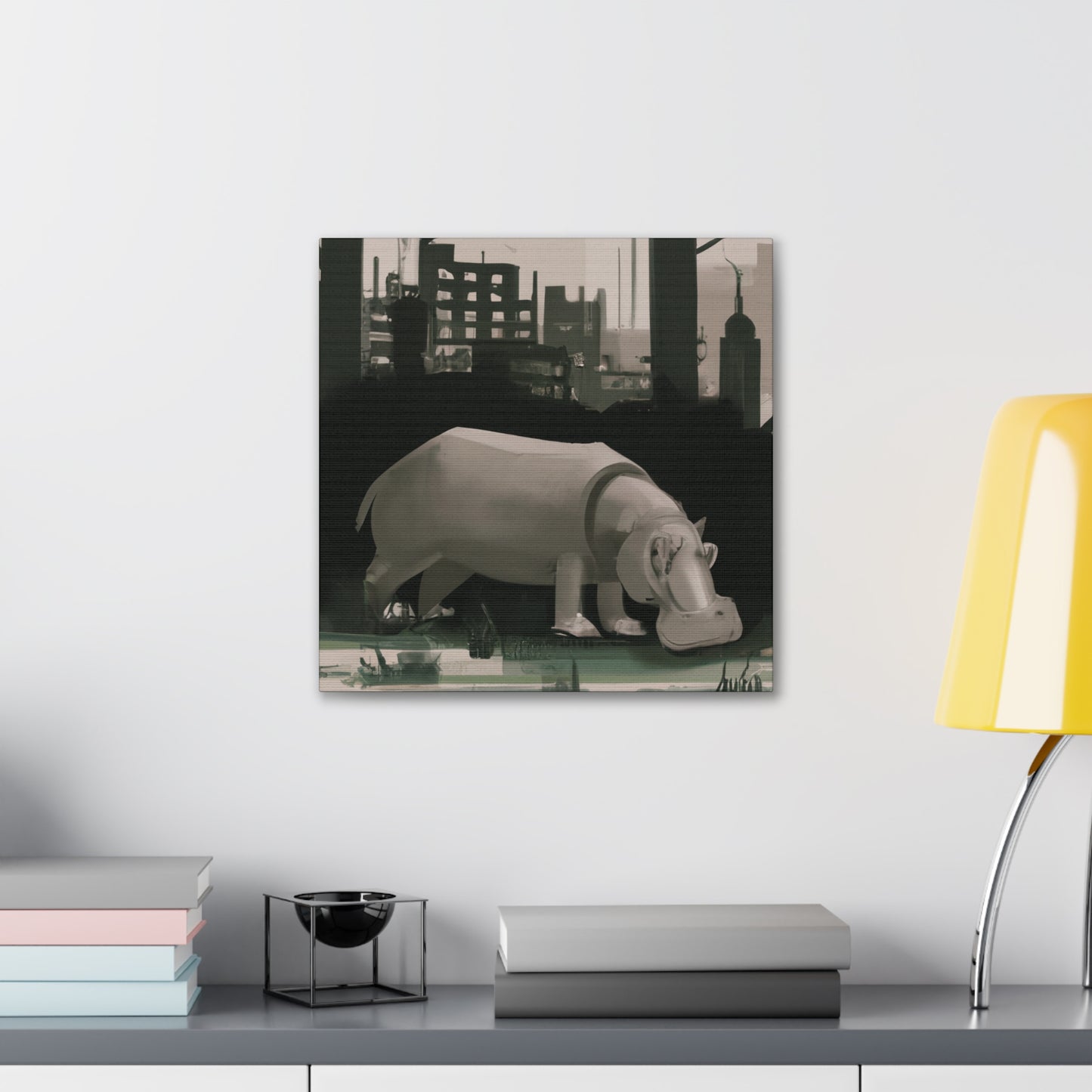 Hippo in Abstract Art - Canvas