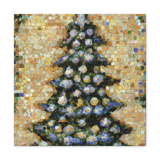 Christmas Tree Pointillism - Canvas