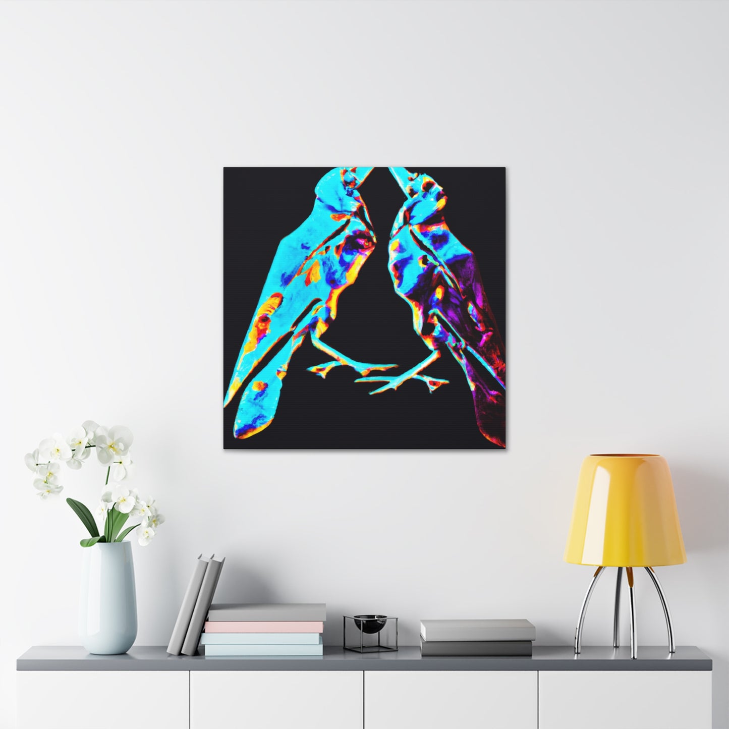 Lovebirds in Bloom - Canvas