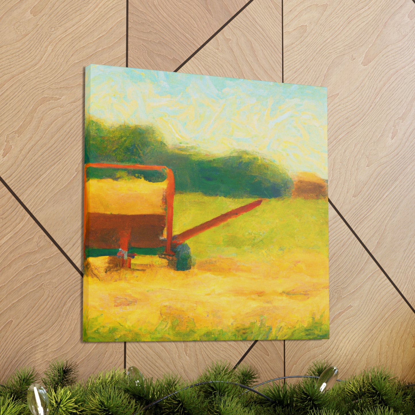 "Hay Bales in Moonlight" - Canvas