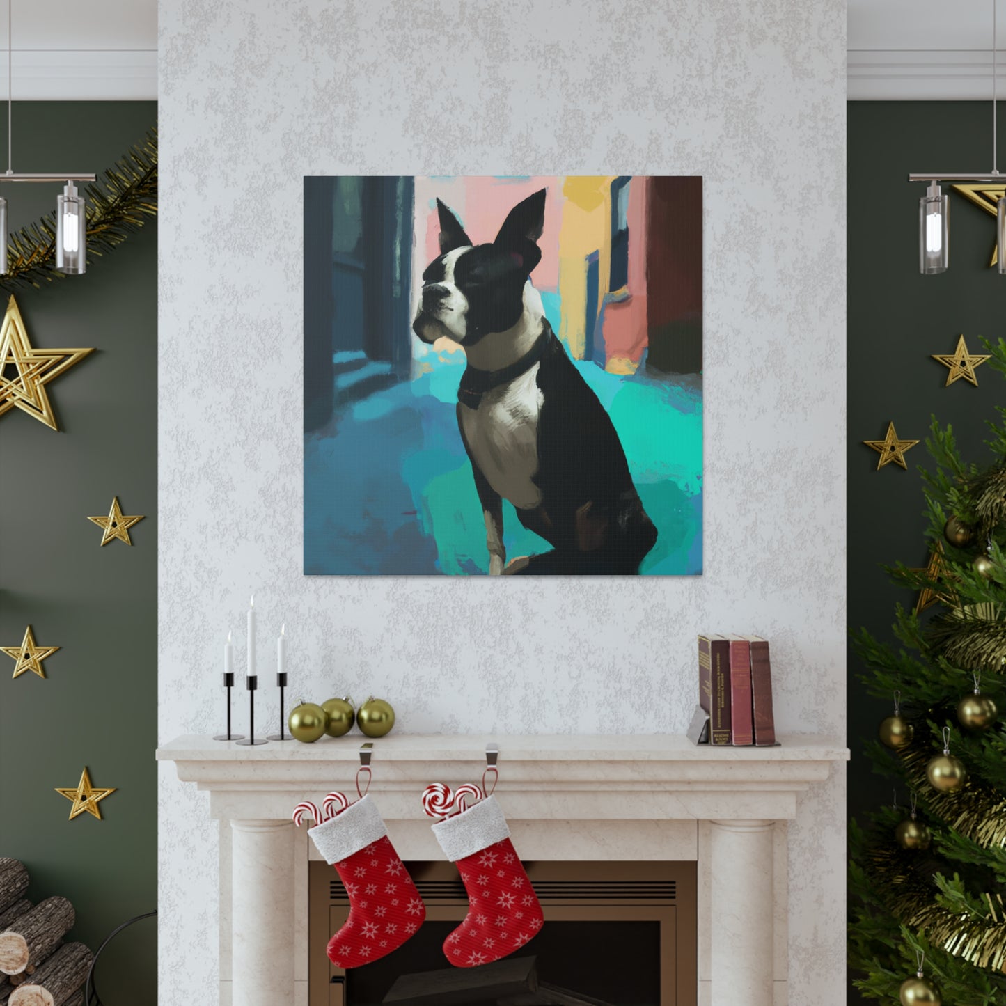 Boston Terrier Lounging - Canvas