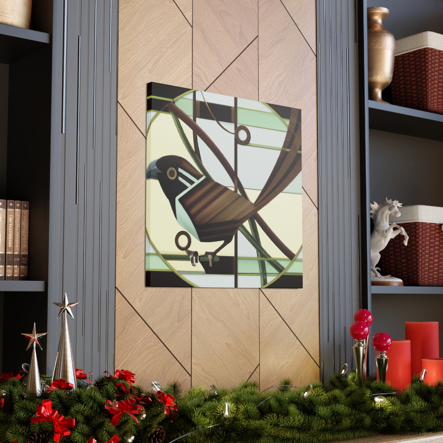 "Song Sparrow in Deco" - Canvas