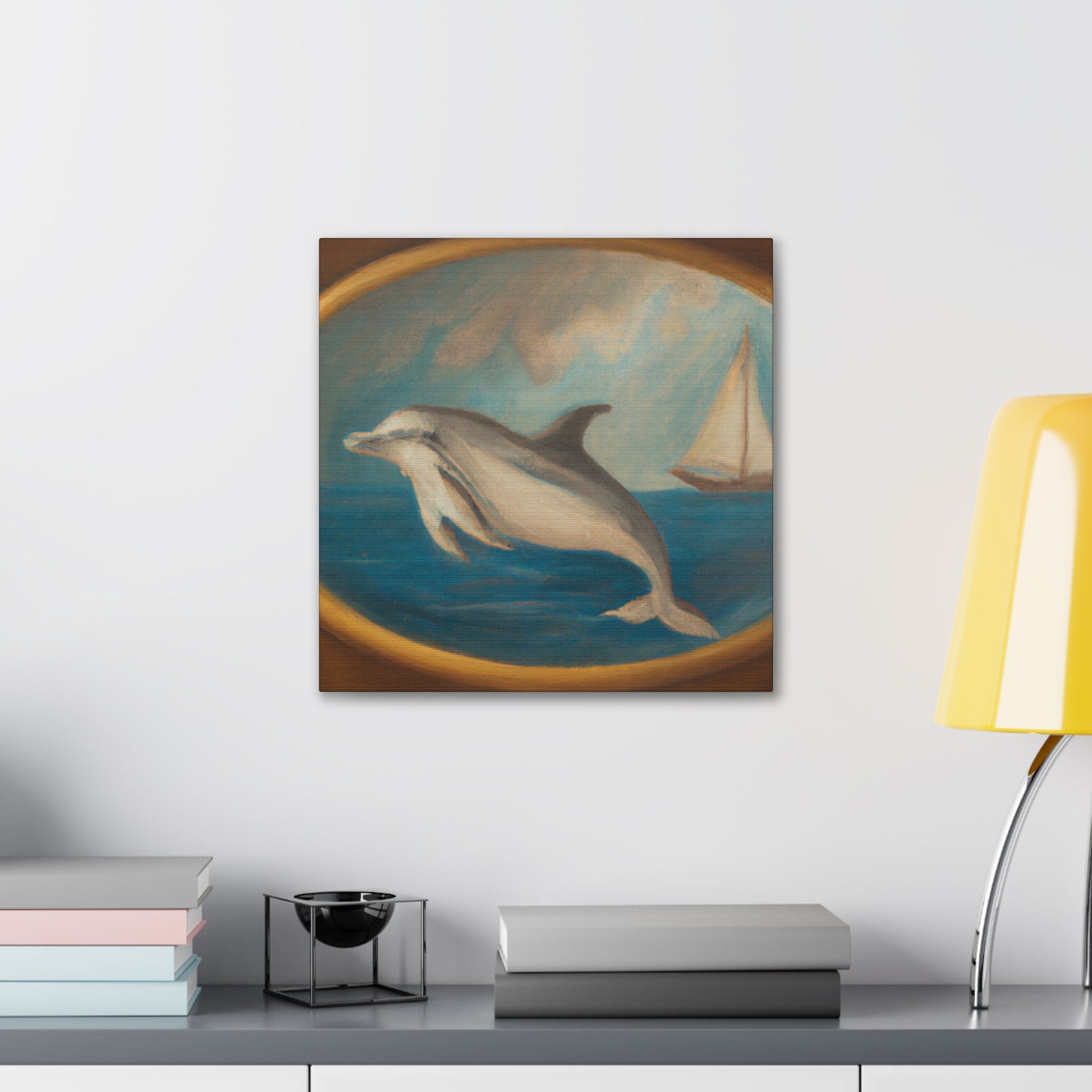 "Dolphin in Neoclassicism" - Canvas