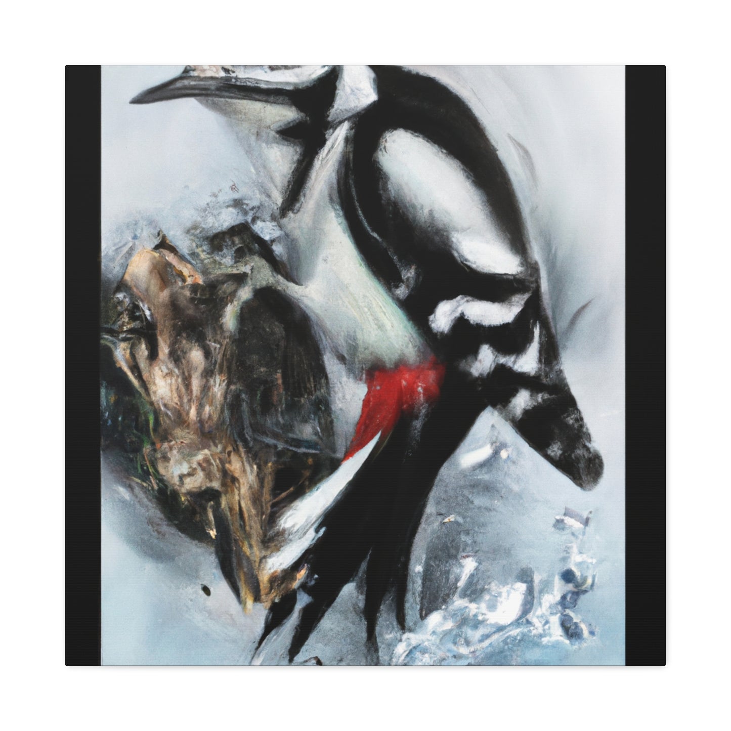 Downy Woodpecker Wonderland - Canvas