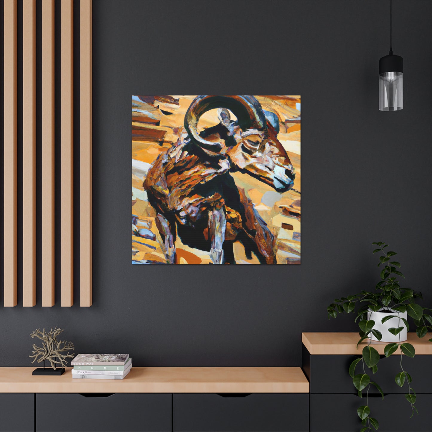 "Majestic Bighorn Migration" - Canvas