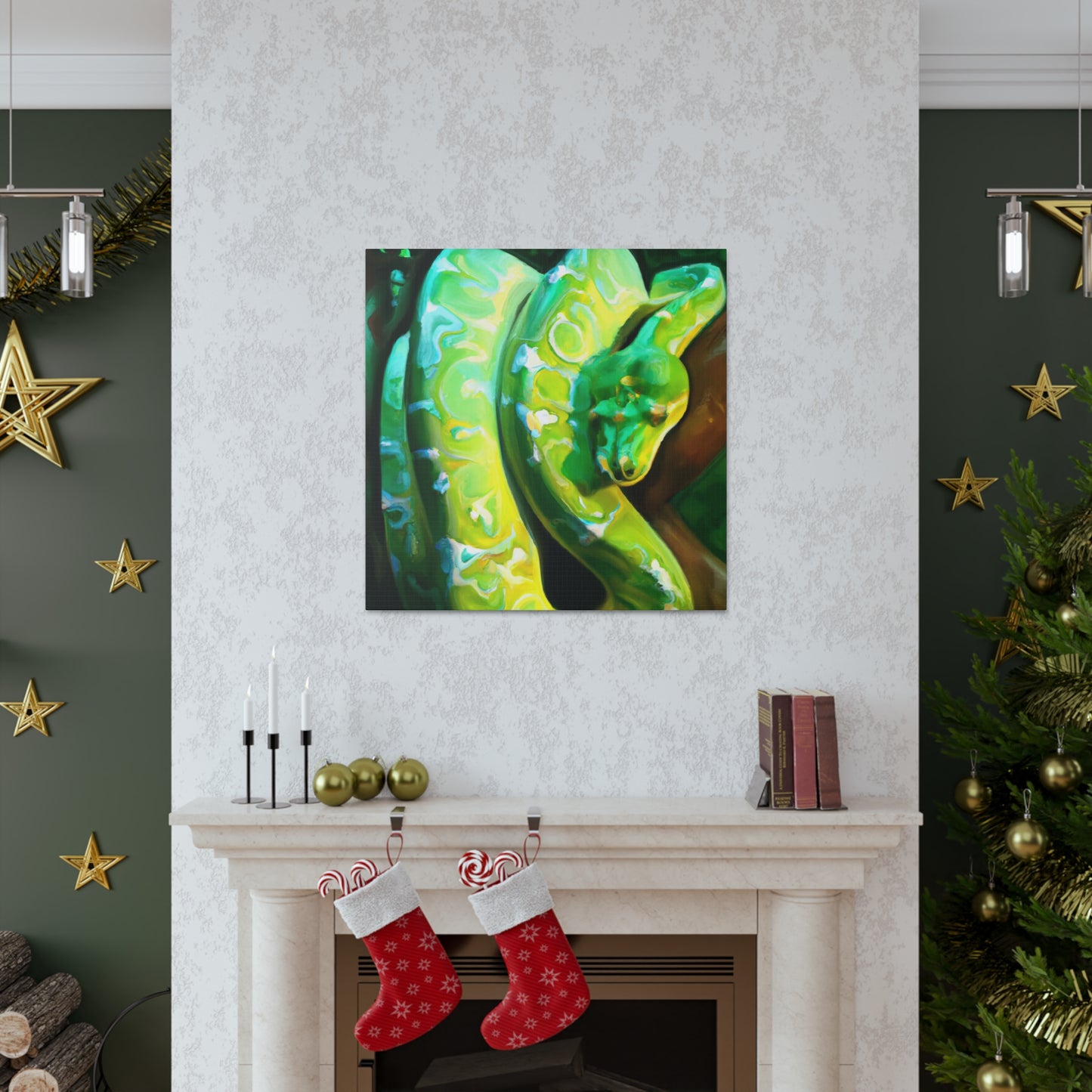 Green Tree Python Slither - Canvas