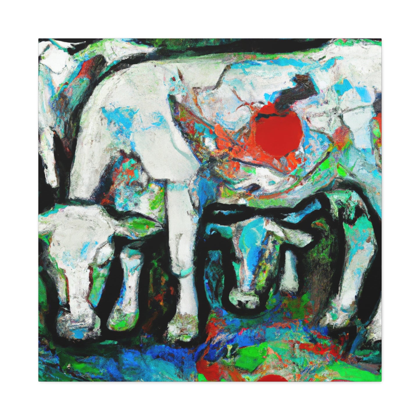 Cow's Abstract Tapestry - Canvas