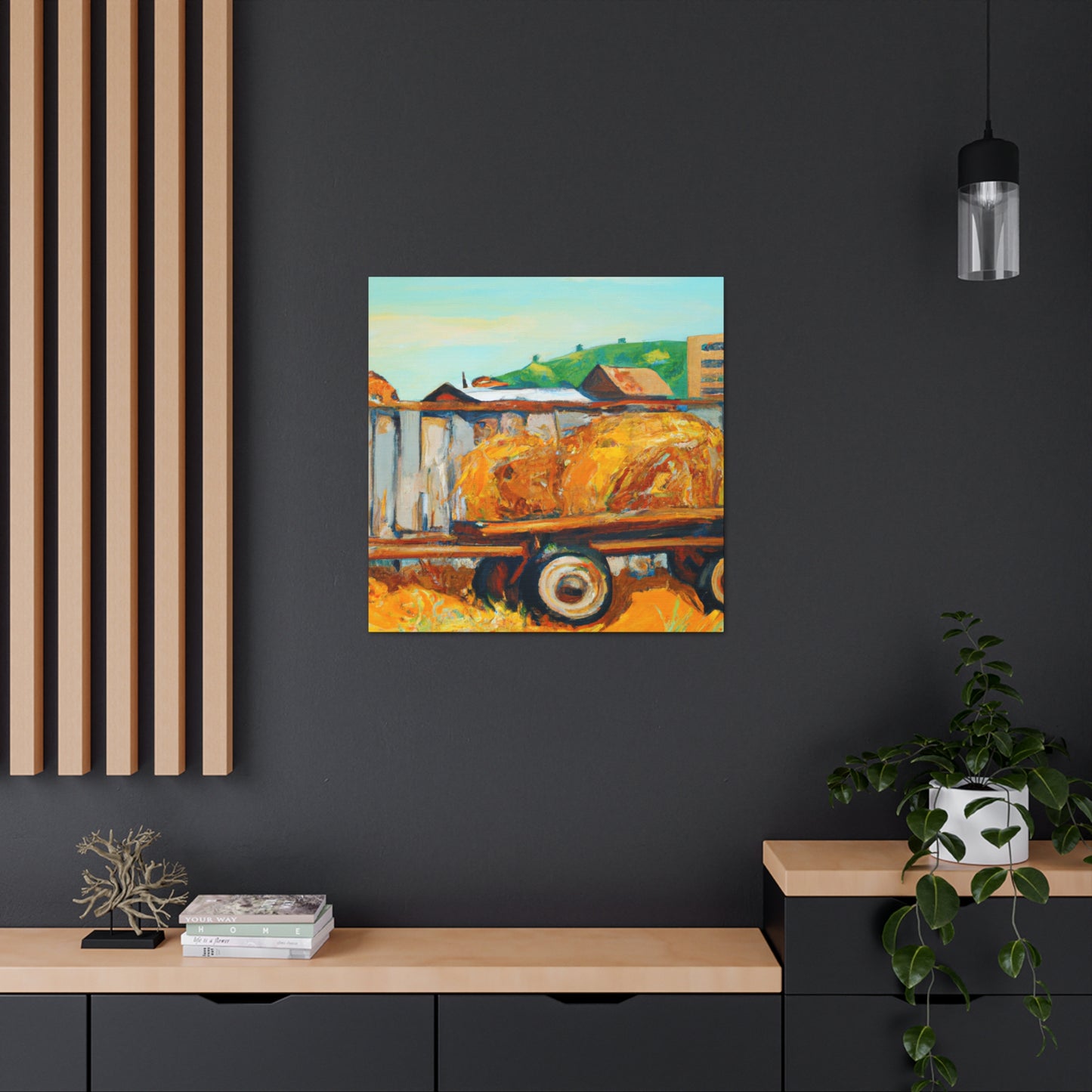 "Hay Wagon Harvest Home" - Canvas