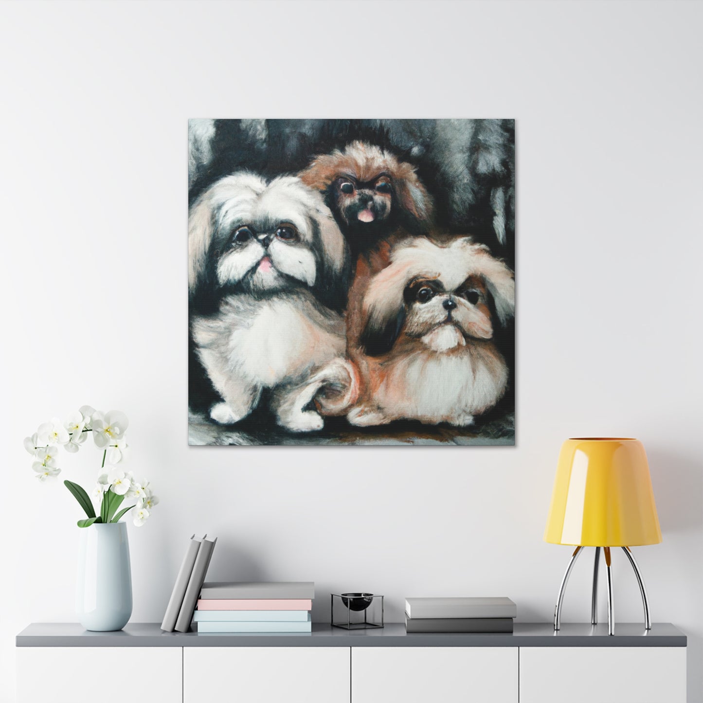 "Pekingese Gazing Wondrously" - Canvas