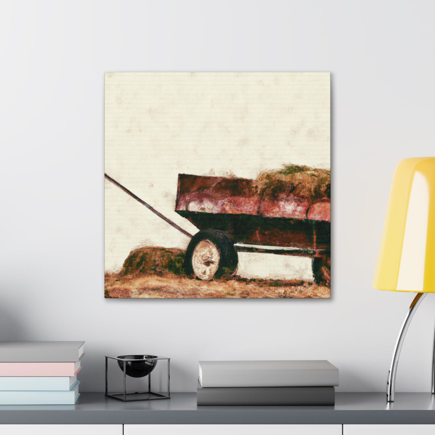 "Hay-Filled Countryside Wagon" - Canvas