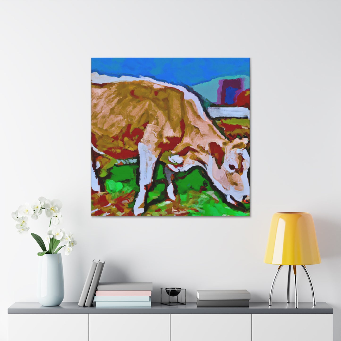 "Jersey Cow Silhouette" - Canvas