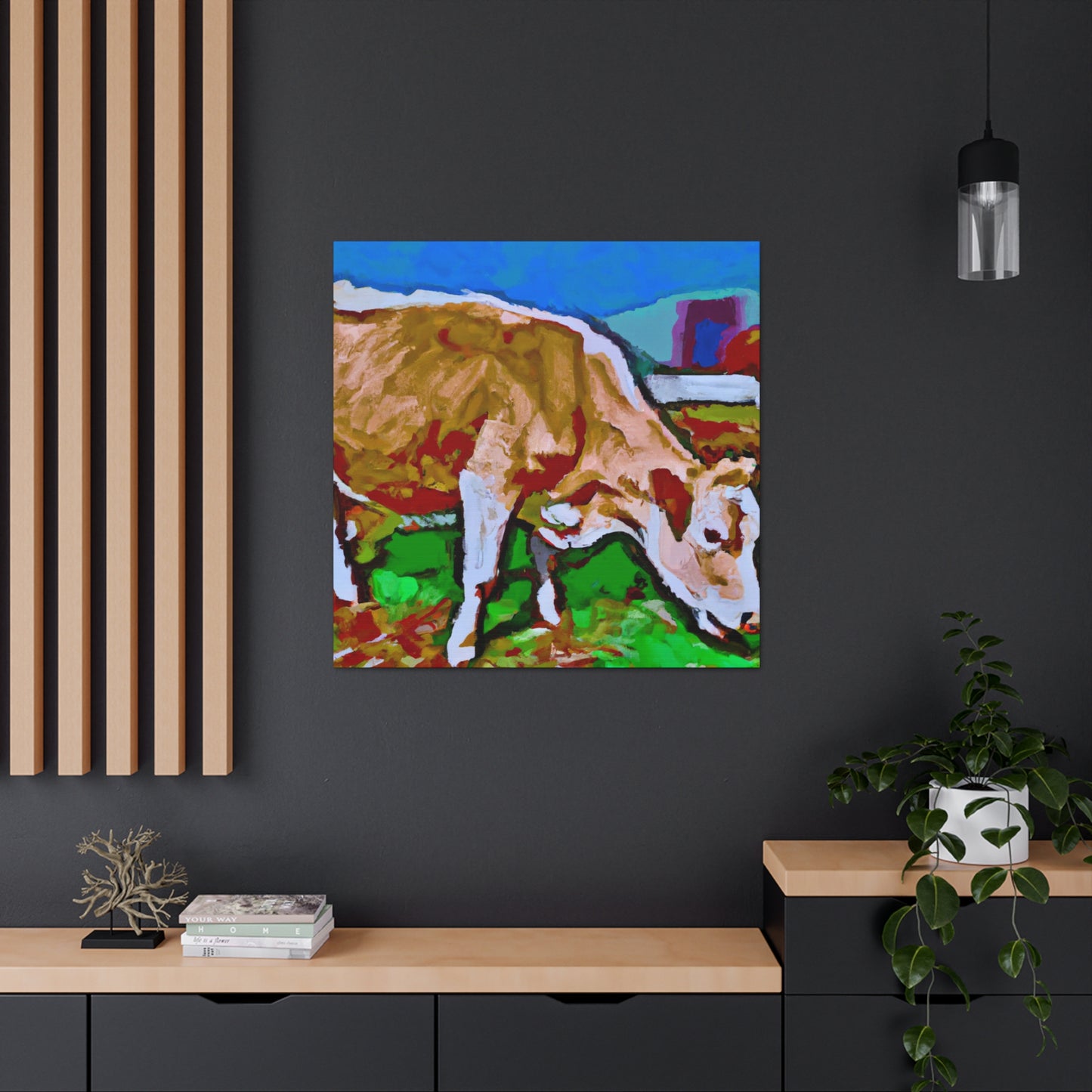 "Jersey Cow Silhouette" - Canvas