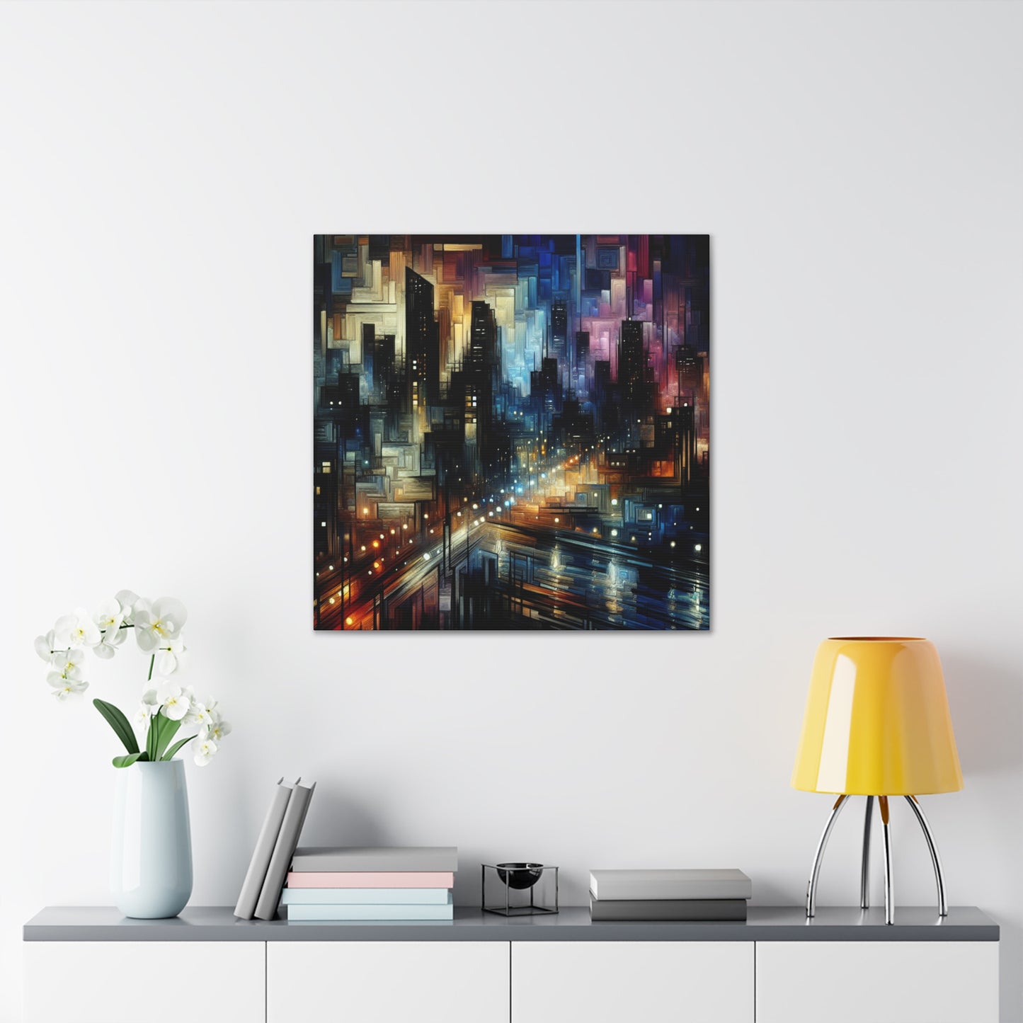 Midnight Metropolis Mosaic - Canvas