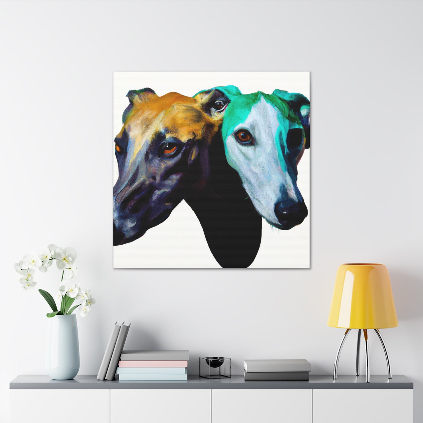 "Greyhound Graceful Gaze" - Canvas