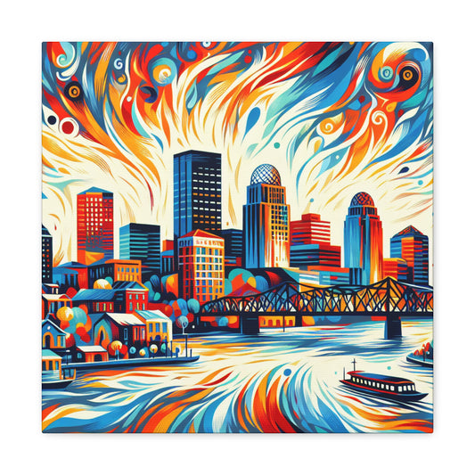 "Colonial Riverfront Charm" - Canvas