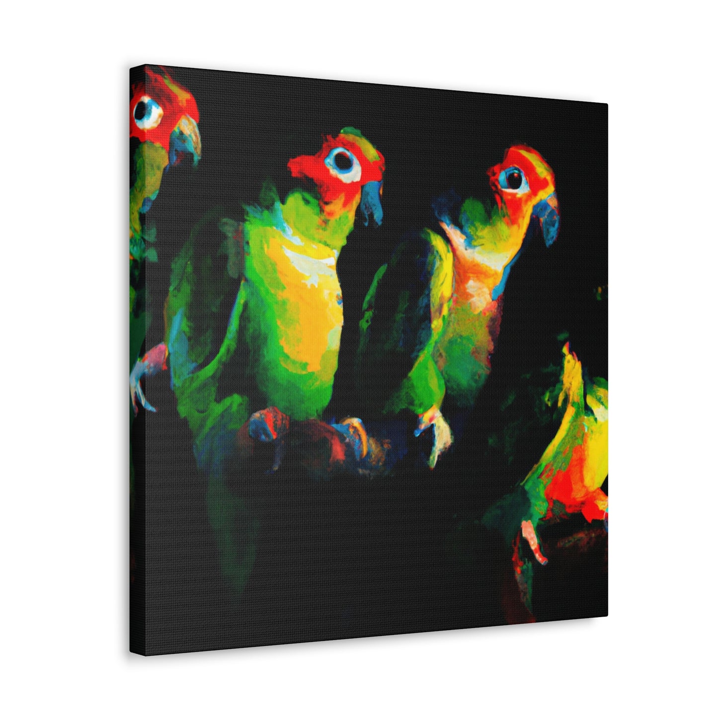 "Conures in Colorful Hues" - Canvas