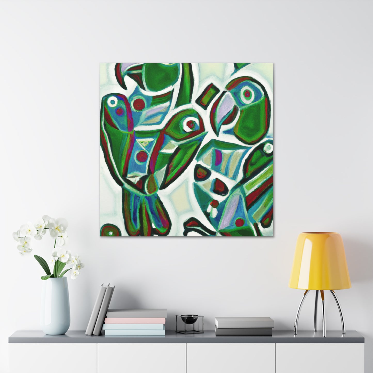 "Parakeets in Abstraction" - Canvas