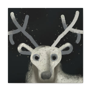 Reindeer in Blizzard - Canvas