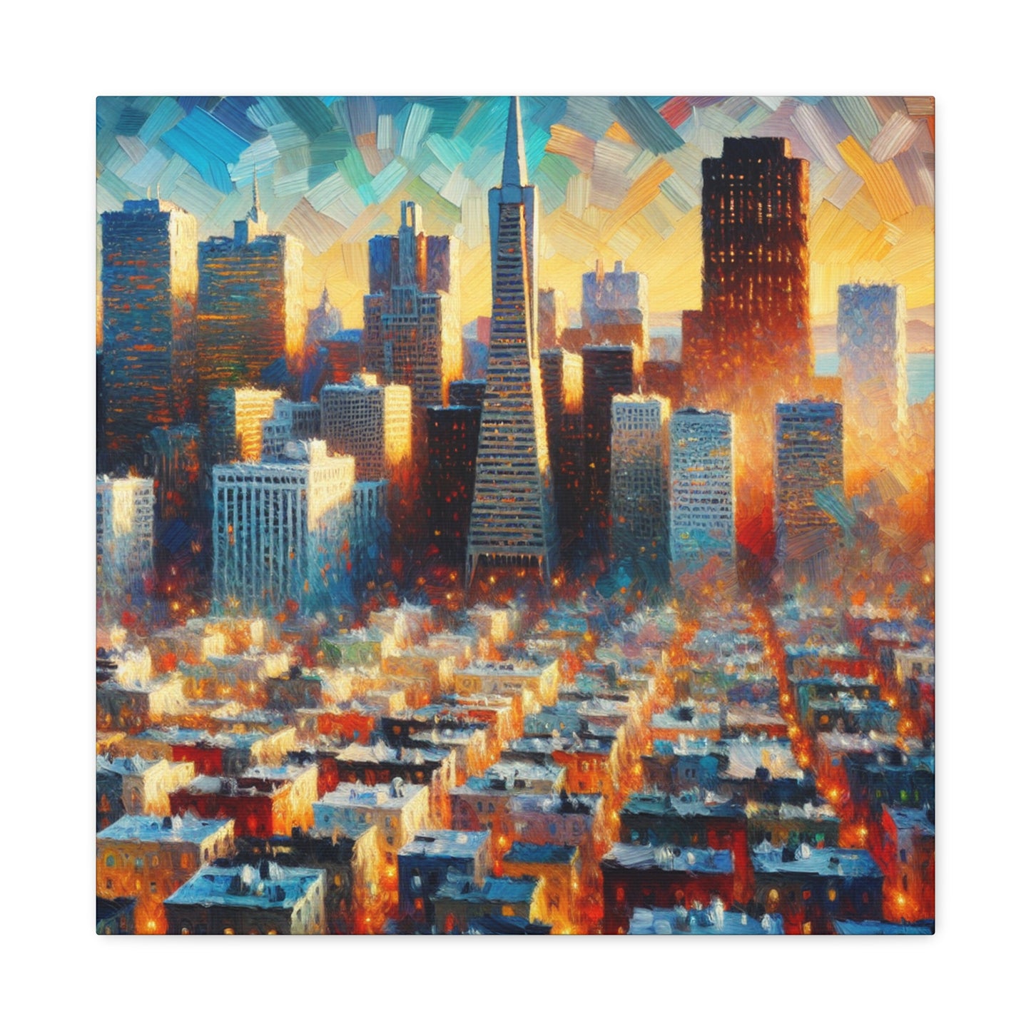 "Golden City Sunrise" - Canvas