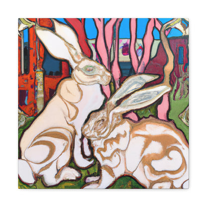 Rabbit in Art Nouveau - Canvas