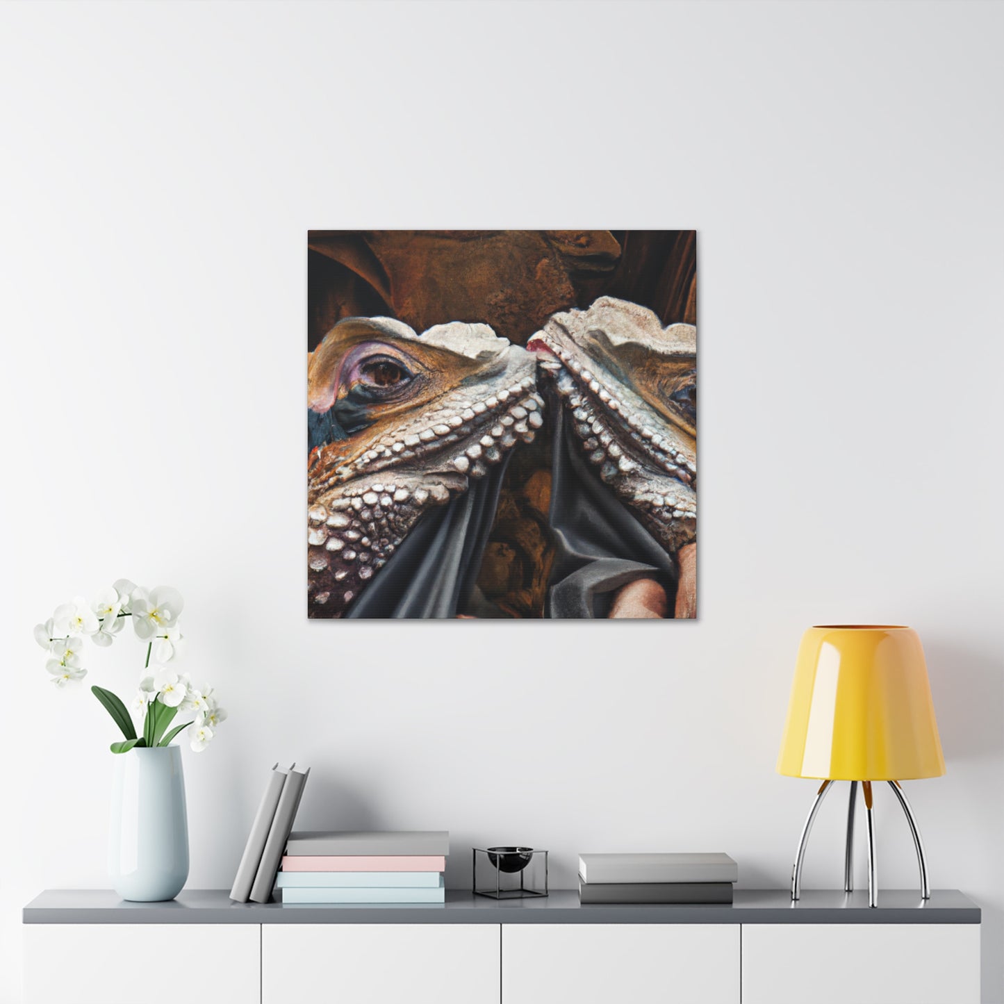 "Frog-like Frilled Lizard" - Canvas