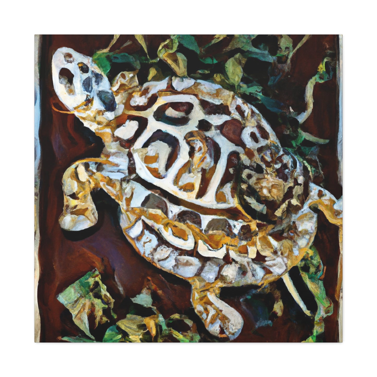 "Box Turtle in Bloom" - Canvas