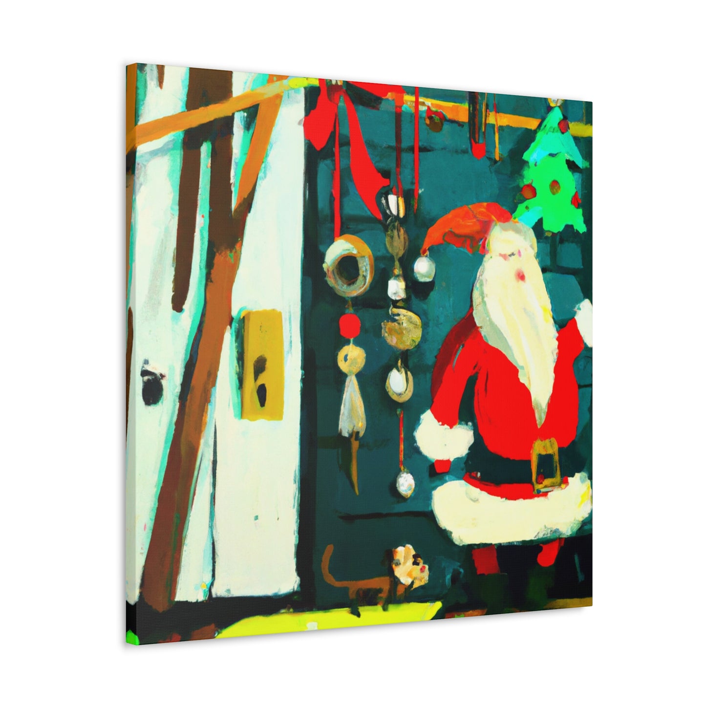 Santa's Wintry Workshop - Canvas