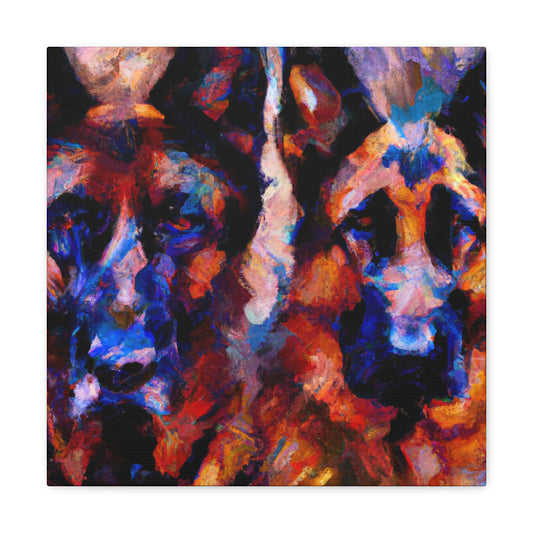 "German Shepherd Nostalgia scene" - Canvas