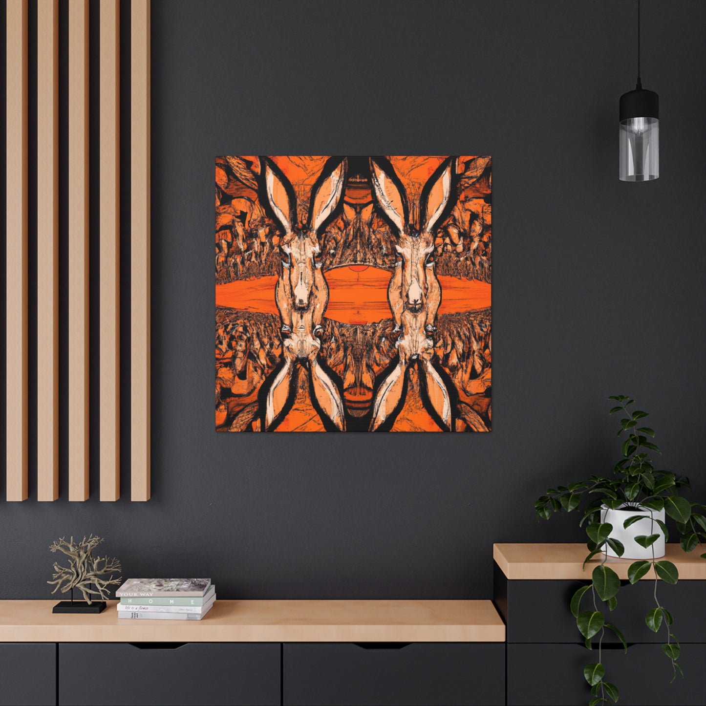 "Jackrabbit In Deco" - Canvas