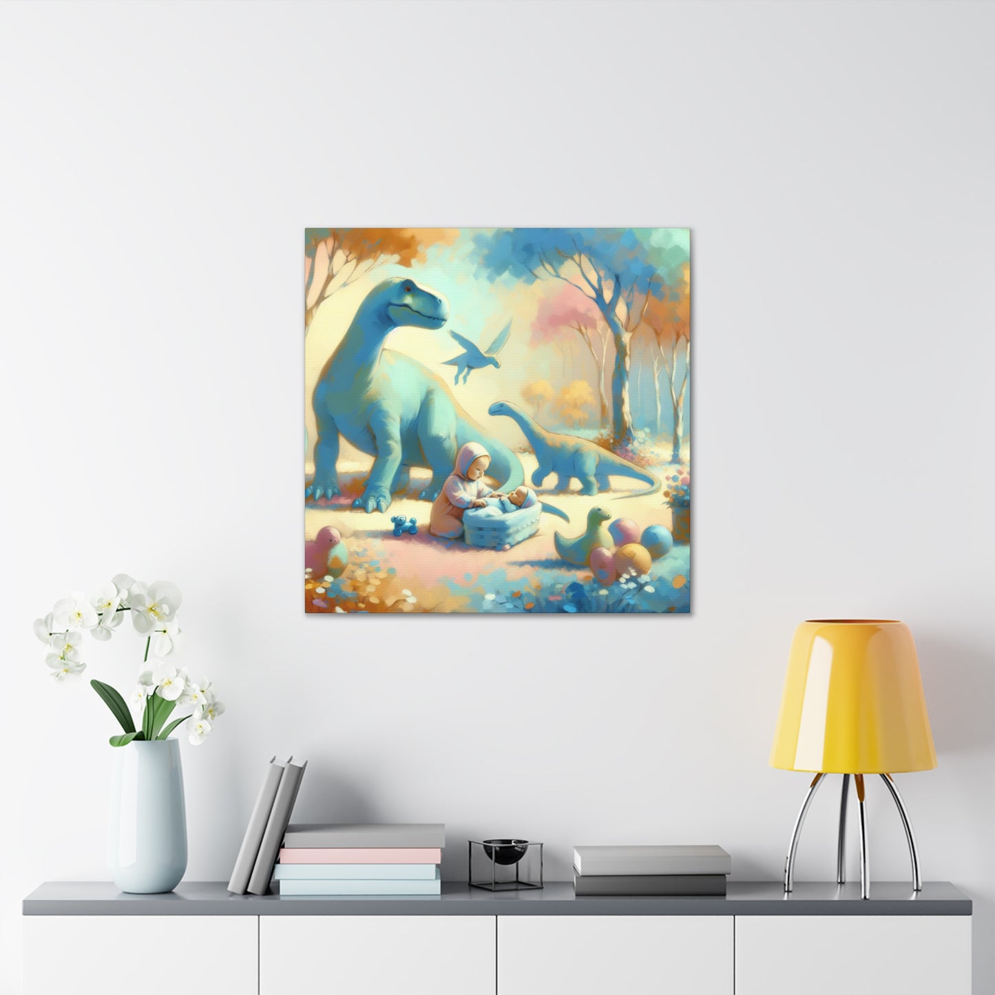 "Pastel Prehistoric Harmony" - Canvas