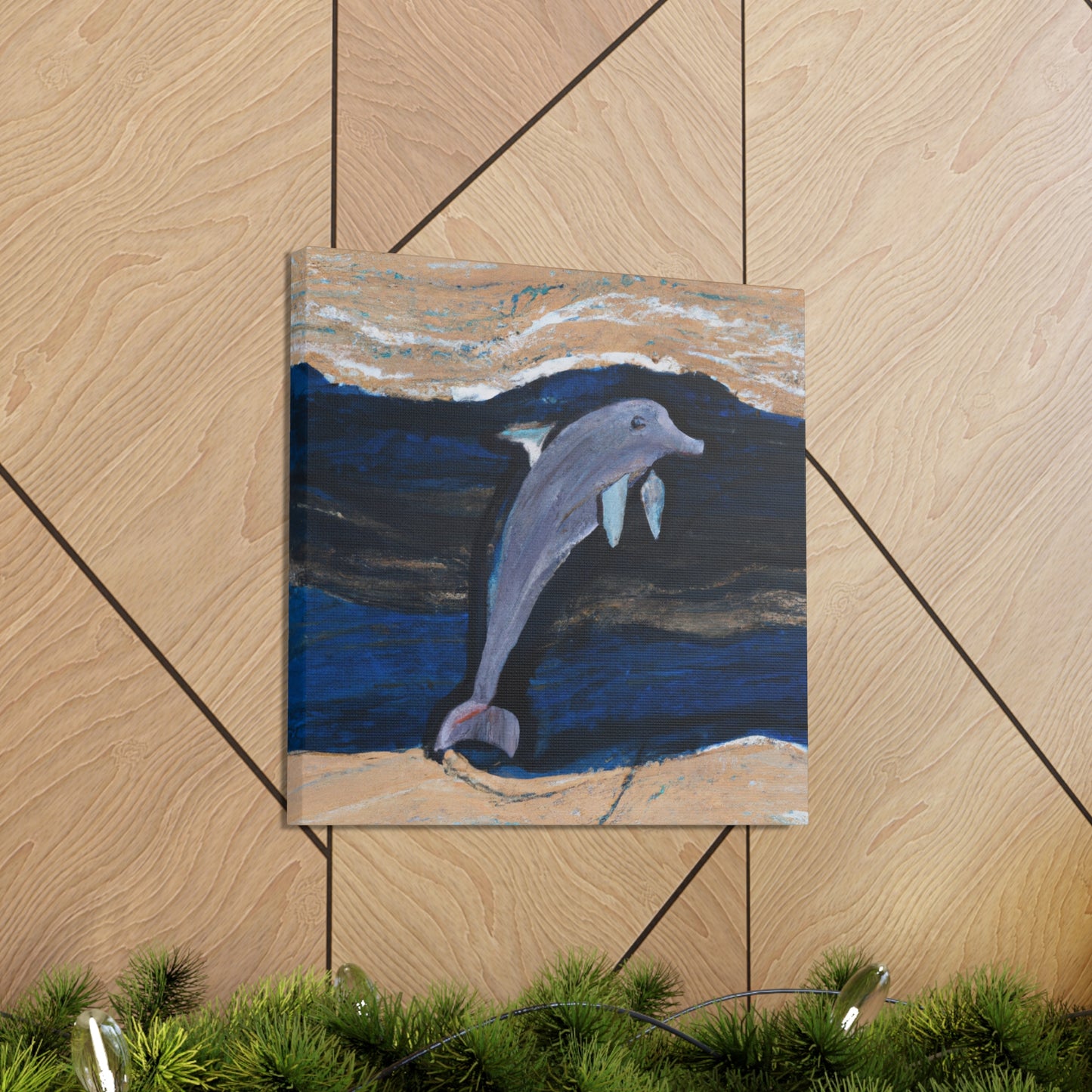 "Dolphins in Simplicity". - Canvas