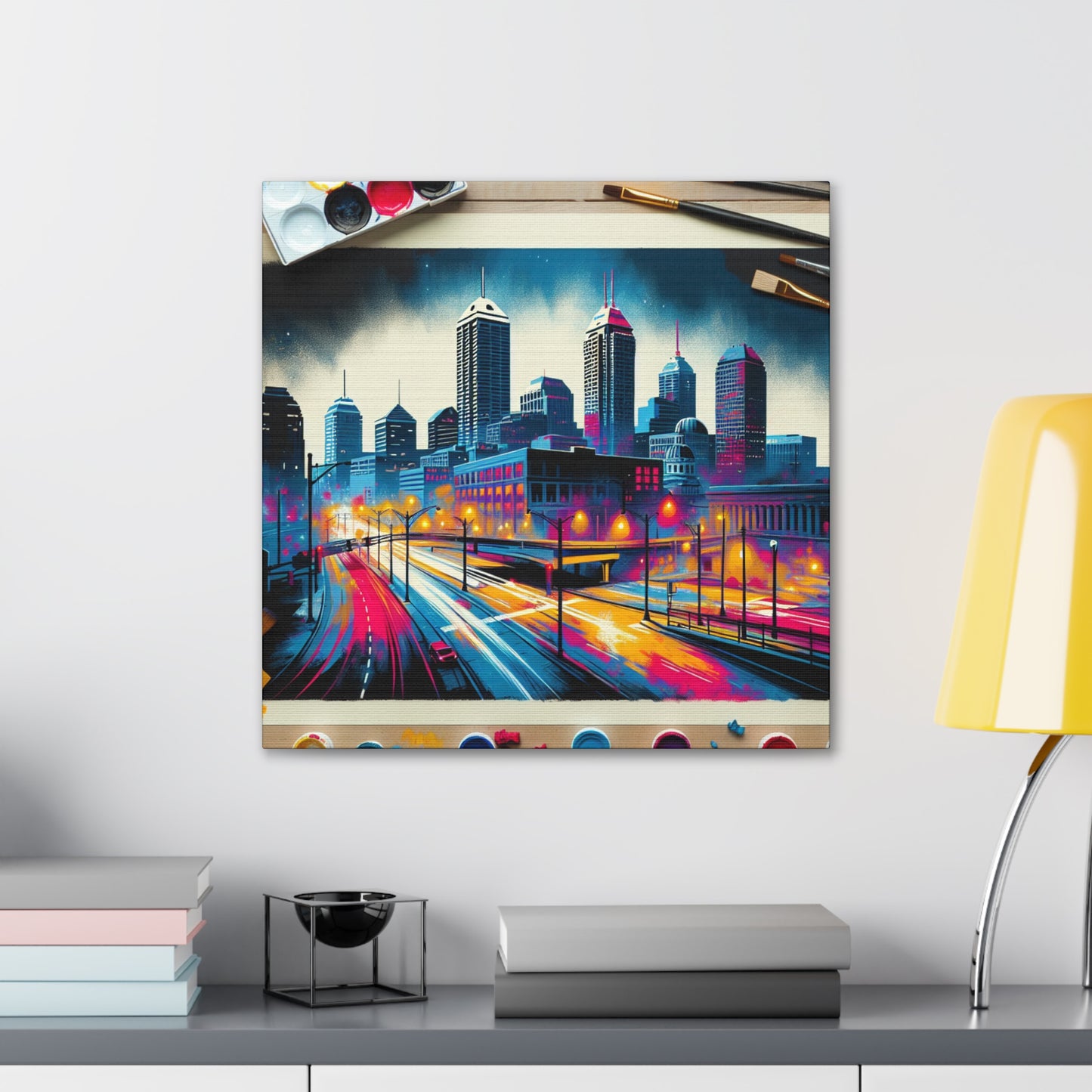 "Urban Echoes: Hoosier Horizons" - Canvas