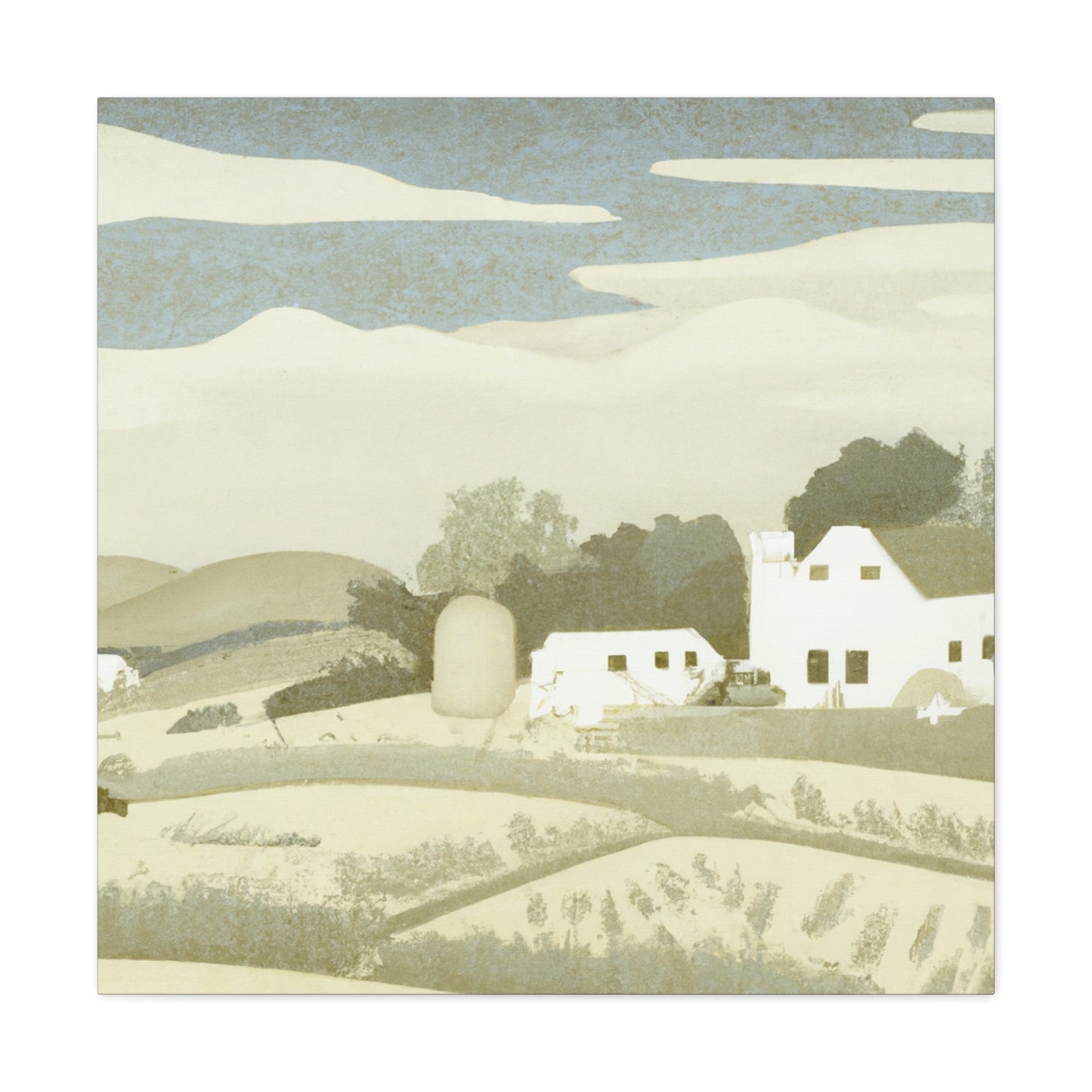 "Farmhouse in the Fields" - Canvas