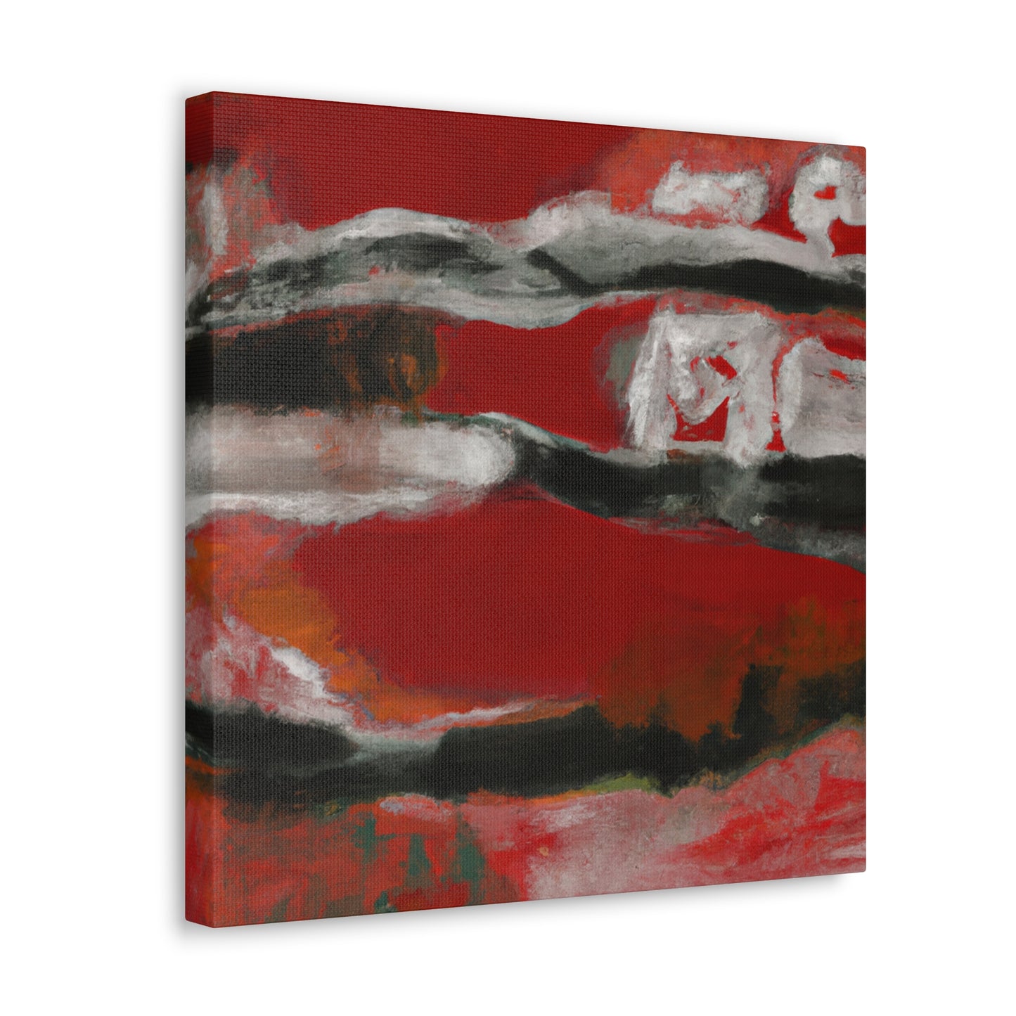 Salmon on Red Abstraction - Canvas