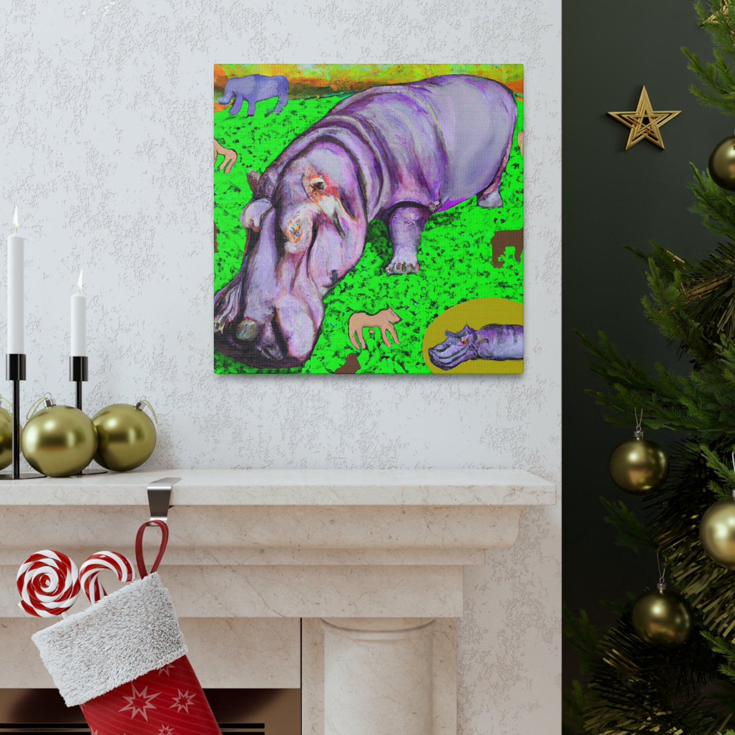 "Hippopotamus in Dreamland" - Canvas