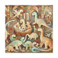 Whimsical Prehistoric Serenity - Canvas