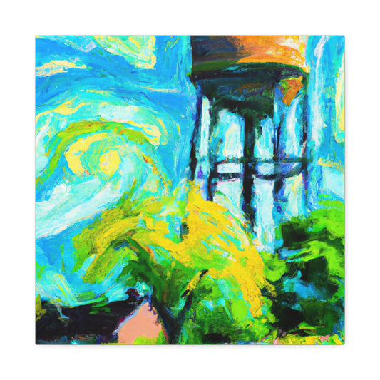 "Water Tower Impressionism" - Canvas