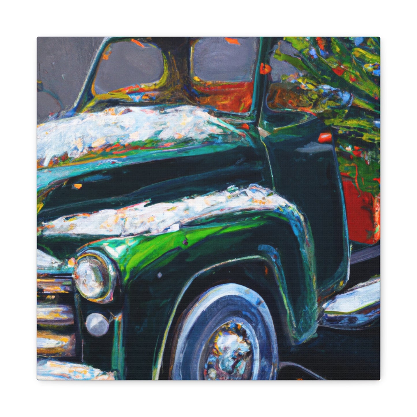 "Vintage Christmas Truck" - Canvas