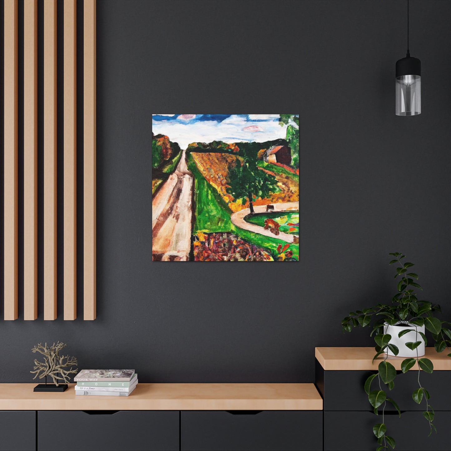 "Rural Roadscape Painting" - Canvas