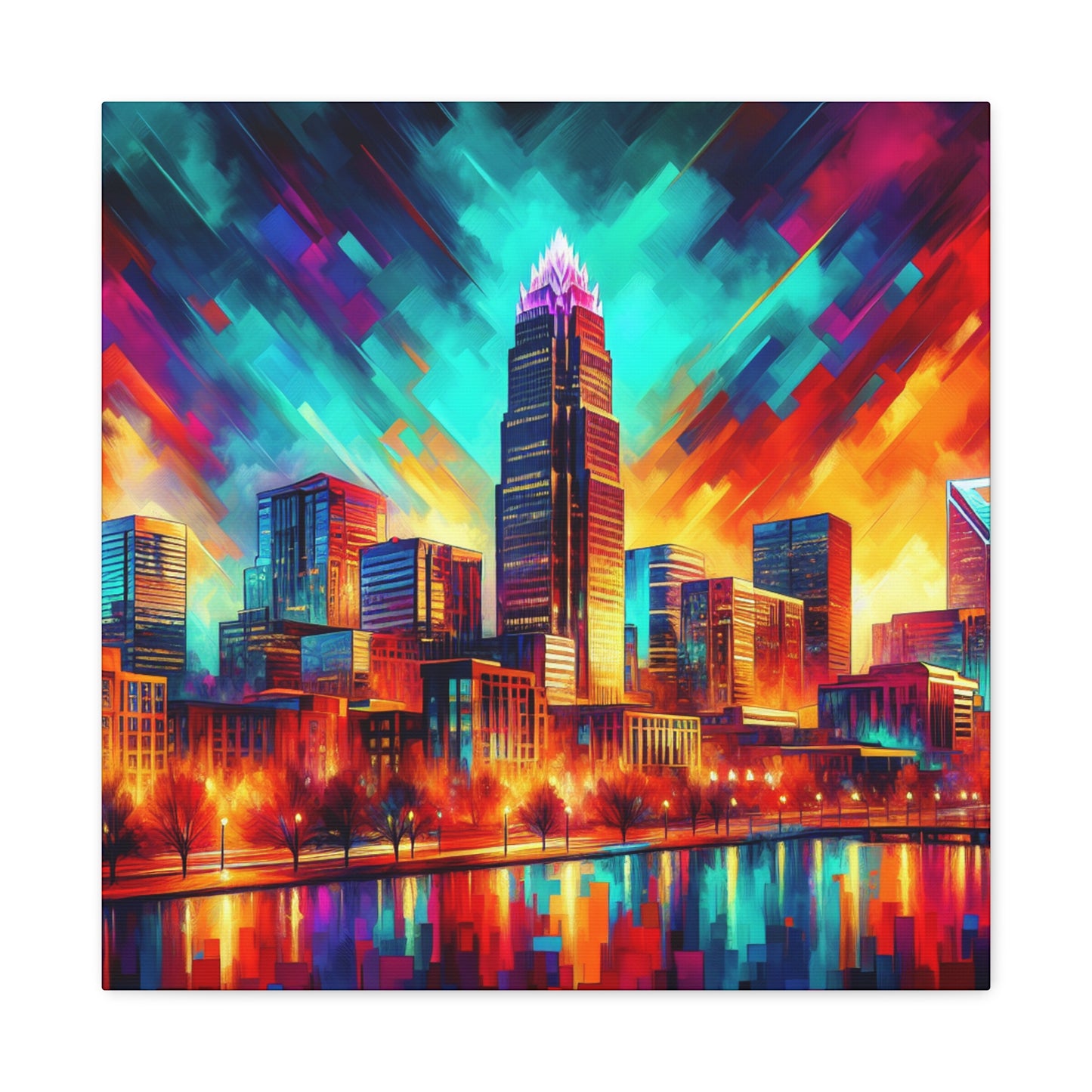 "Urban Serenade: Golden Echo" - Canvas