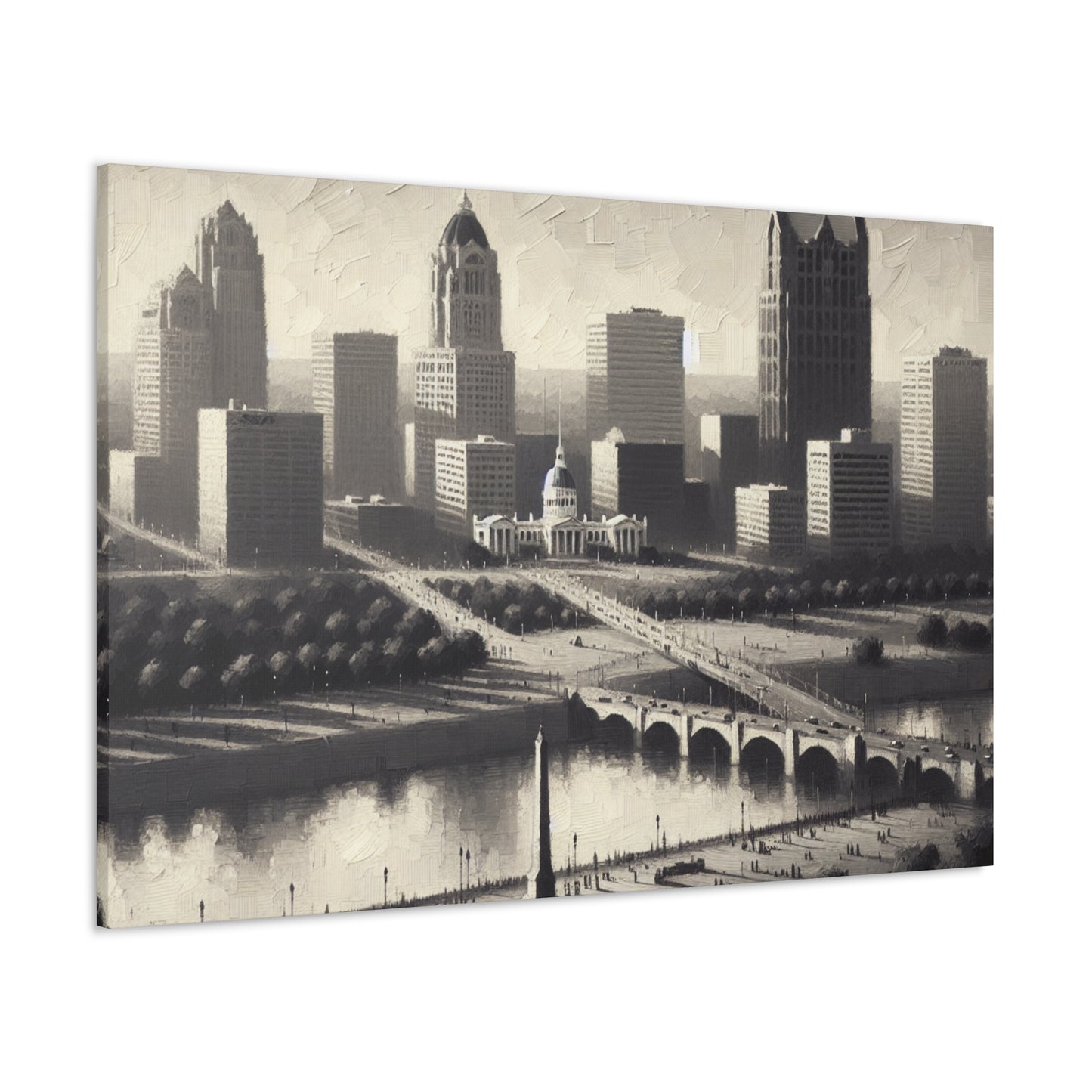 "Cityscape Symphony: St. Louis" - Canvas